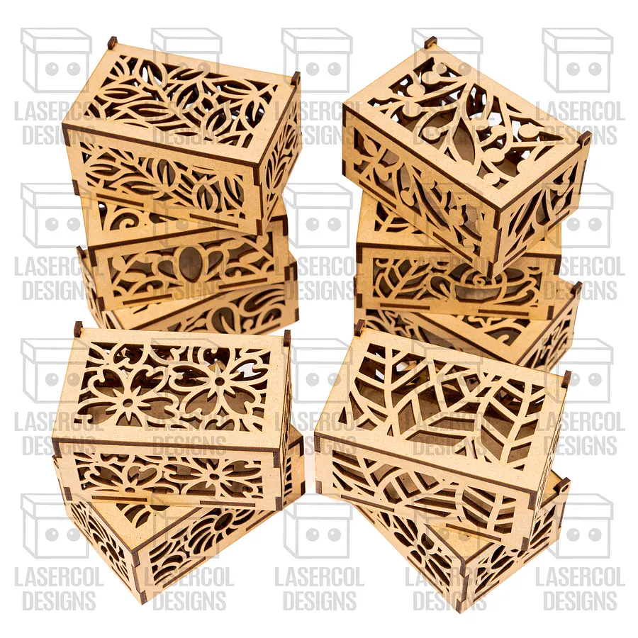 Boxes Bundle Set 1 & 2 (2 Sizes, 10 Styles Each) - Laser Cut Files product image (6)