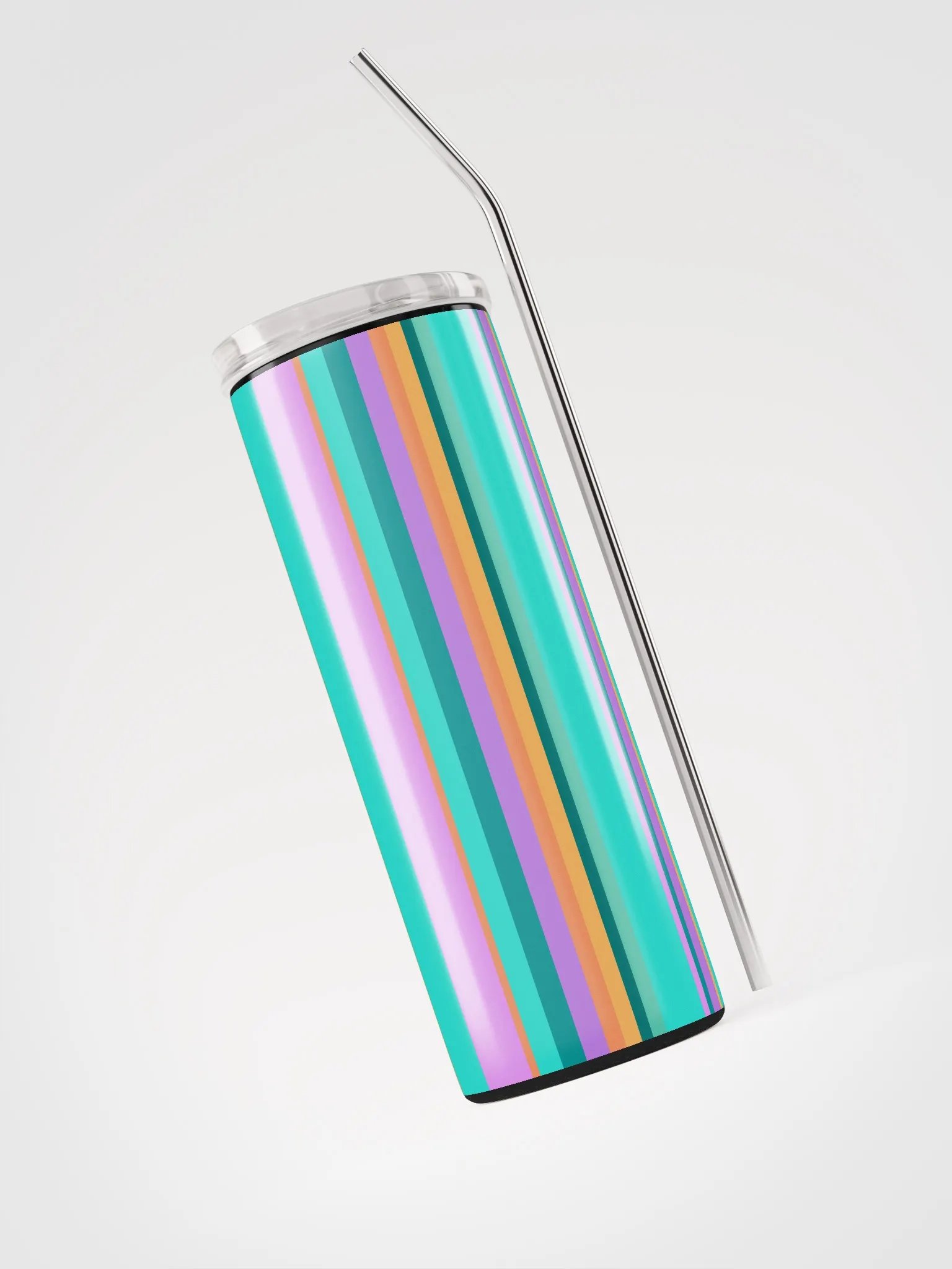 Party Time! Colorful Stripes 20 oz Tumbler with Straw product image (4)