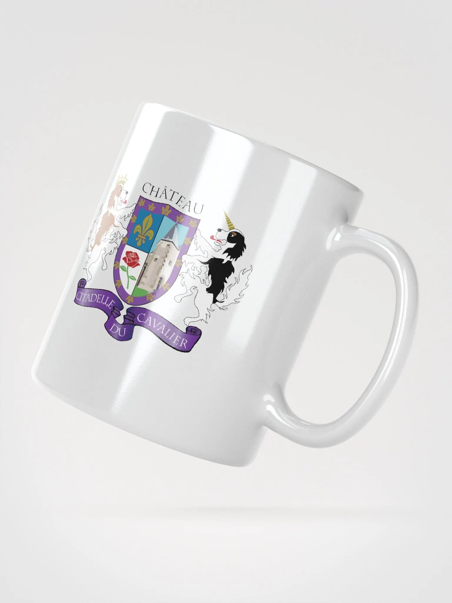 White Glossy Mug with Citadelle Coat of Arms product image (2)