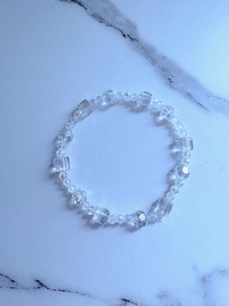 Handmade 7.5" Crystal Bead Stretch Bracelet | Coastal Charm Jewelry by Monique Faella Designs™ | MFD-00163 product image (1)