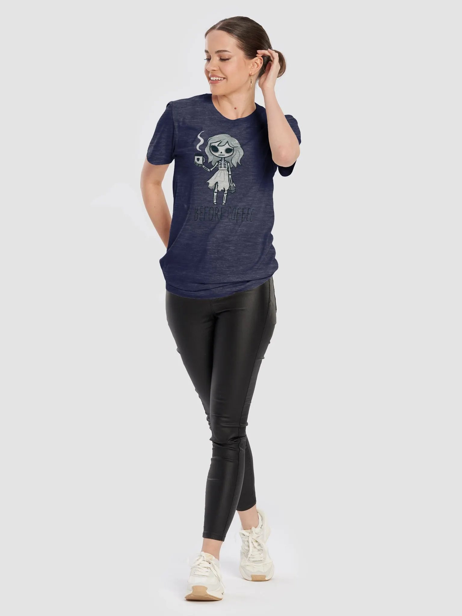 Me Before Coffee - Skeleton Girl Unisex T-Shirt product image (10)