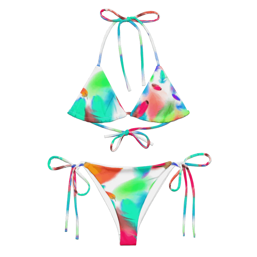 Colorful Feather Pattern Design String Bikini - v3 product image (4)