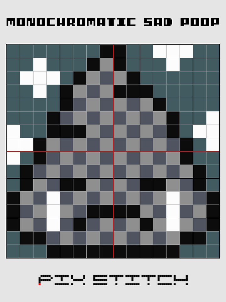 Monochromatic Sad Poop Pixel Art product image (2)