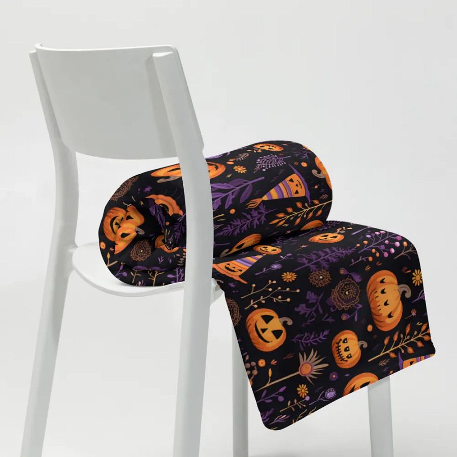 Black And Purple Halloween Blanket product image (8)