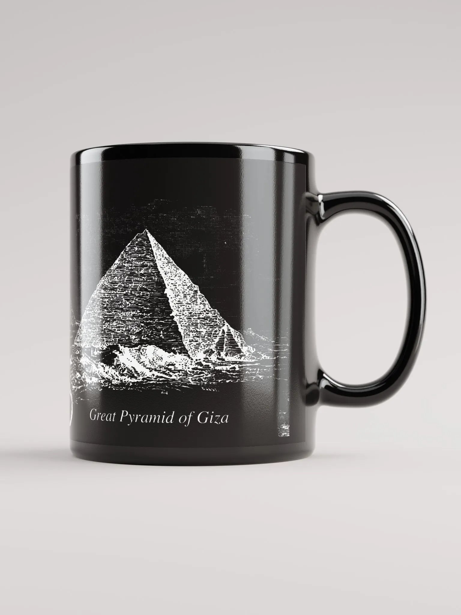 Great Pyramid of Giza, Scientific Illustration - Mug, Black product image (1)