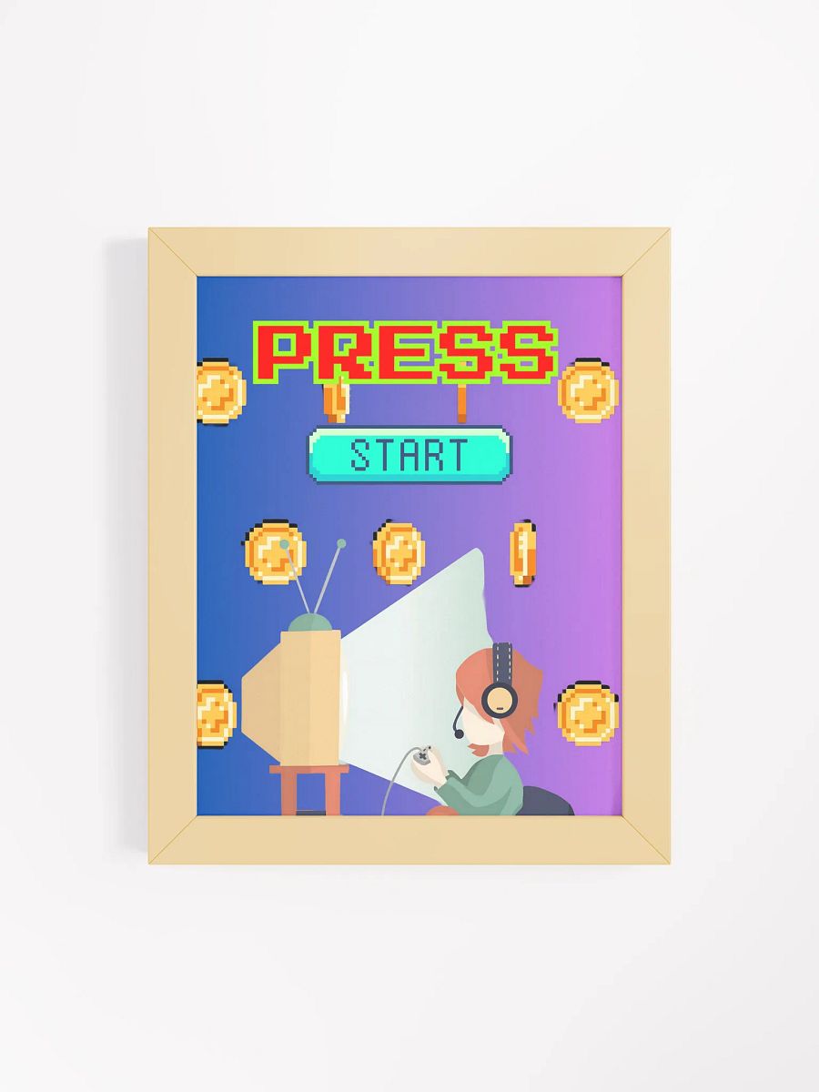 Pixelated Press Start Framed Poster product image (4)