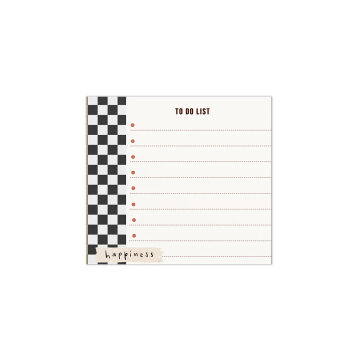 "Happiness" Checkered To-Do Notepad product image (1)