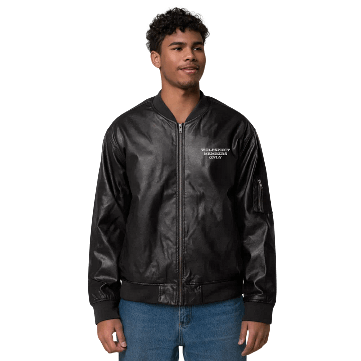 Wolfspirit Members Only Faux Leather Bomber Jacket product image (2)