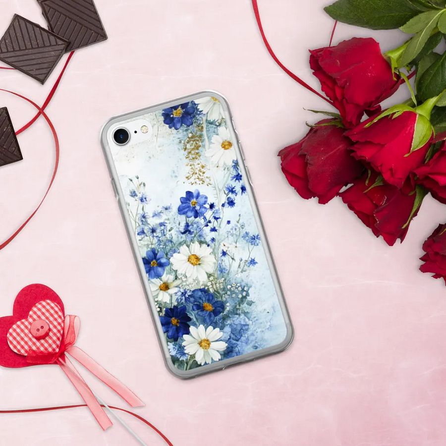 Elegant Blue Floral iPhone Case – Delicate Watercolor Design product image (335)
