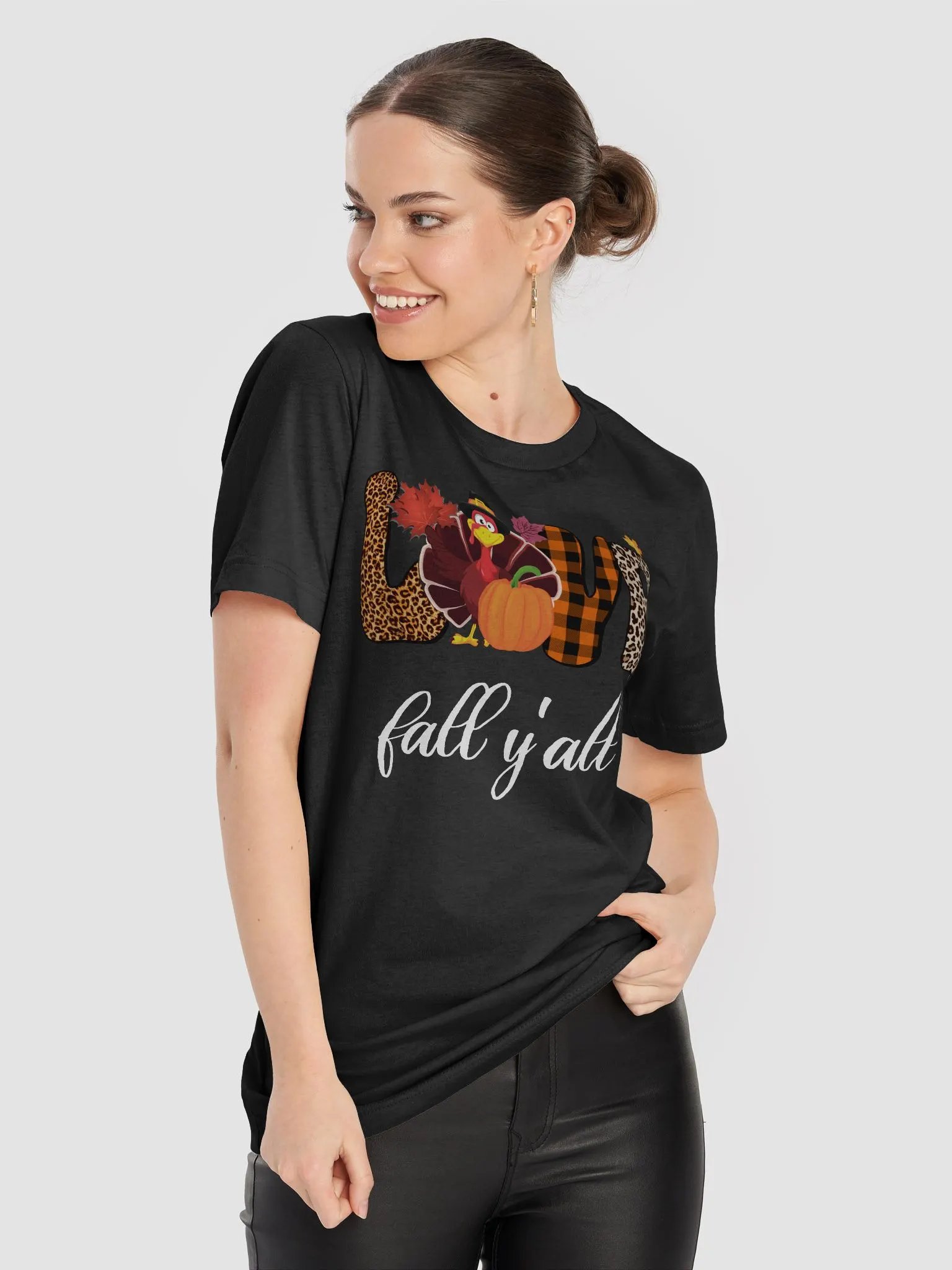 Love Fall Y'all Turkey Pumpkin Unisex T-Shirt product image (9)