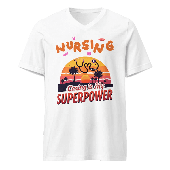Sunset Heart Stethoscope Nursing v-neck tee product image (2)