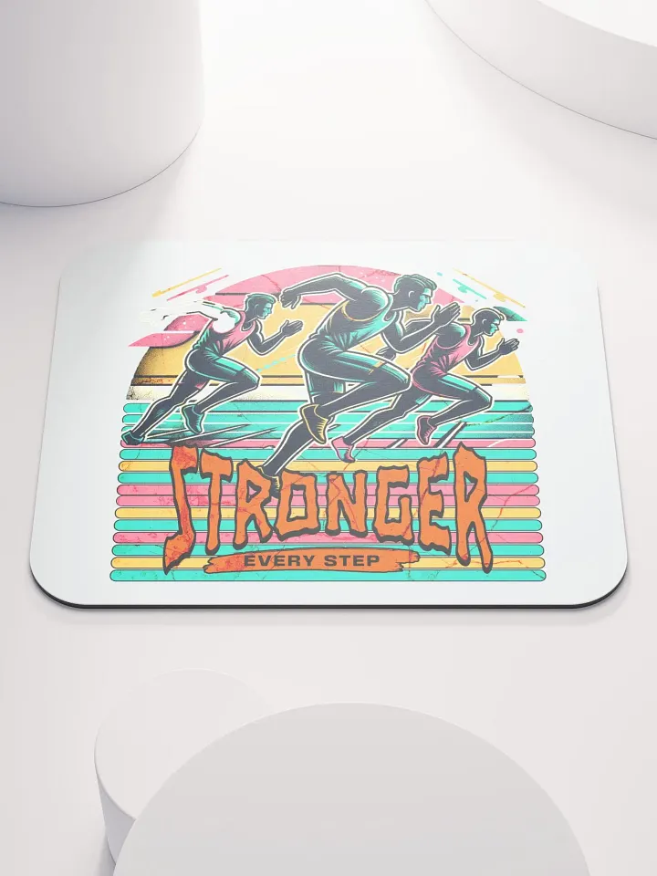 Stronger Every Step Running Vibrant Motivation Mouse Pad product image (2)