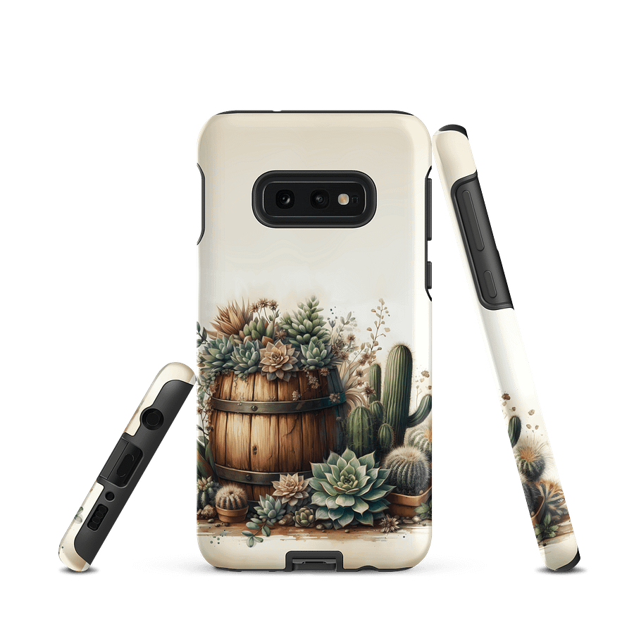 Rustic Succulents & Cacti Wine Barrel Samsung Tough Case product image (2)