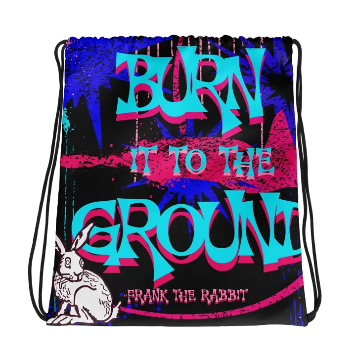 burn it to the ground, Rabbit Rebellion Drawstring Bag product image (1)