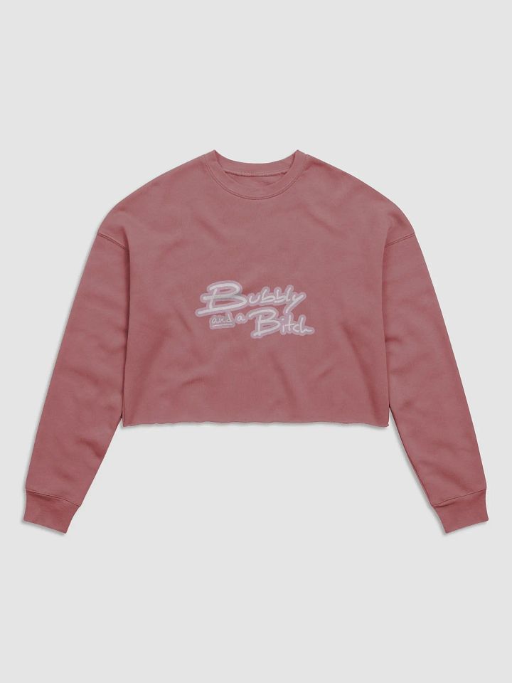 Bubbly and a B*tch (lined design, #E1B9CE) Women's Fleece Crop Sweatshirt product image (26)