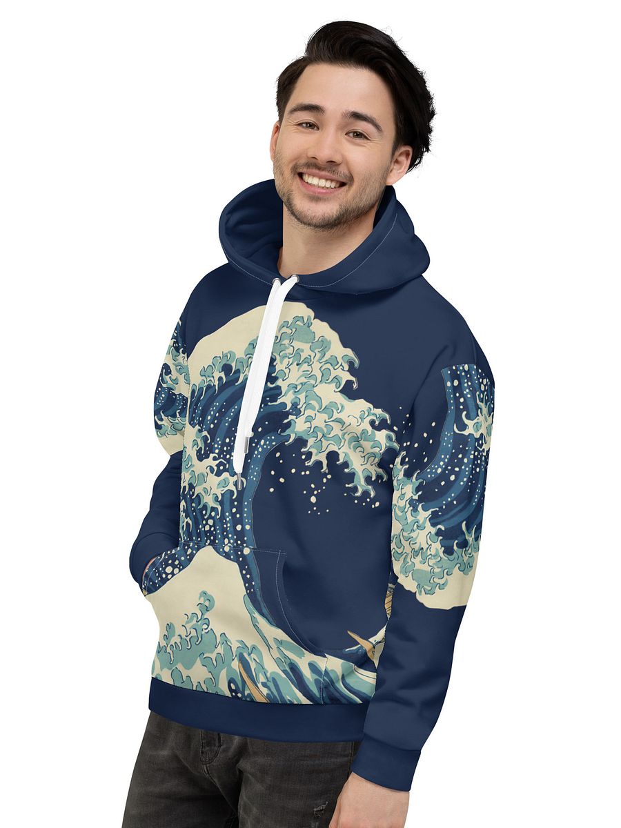 Under the Wave off Kanagawa All-Over Print Recycled Unisex Hoodie product image (8)