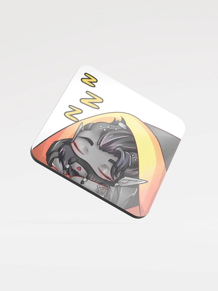 Sleepy Syn emote Glossed Cork Coaster product image (1)