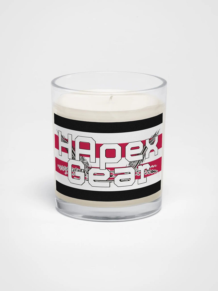 White HApex Gear Black Logo - Soy Wax Candle In A Clear Glass Jar product image (1)