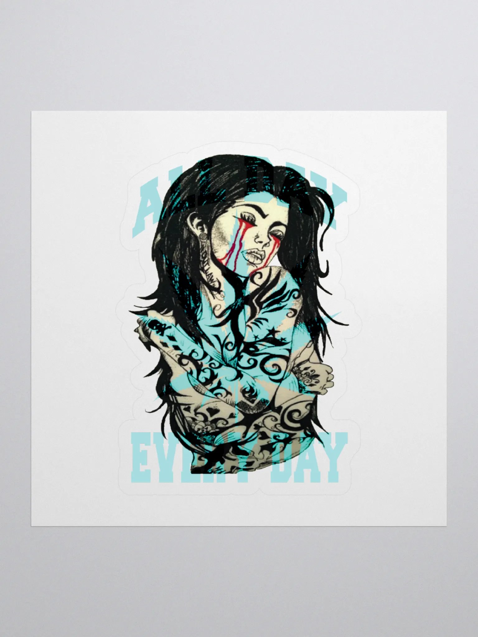 Tattoo Women - Cannabis - AQUA | Kiss Cut Stickers product image (1)