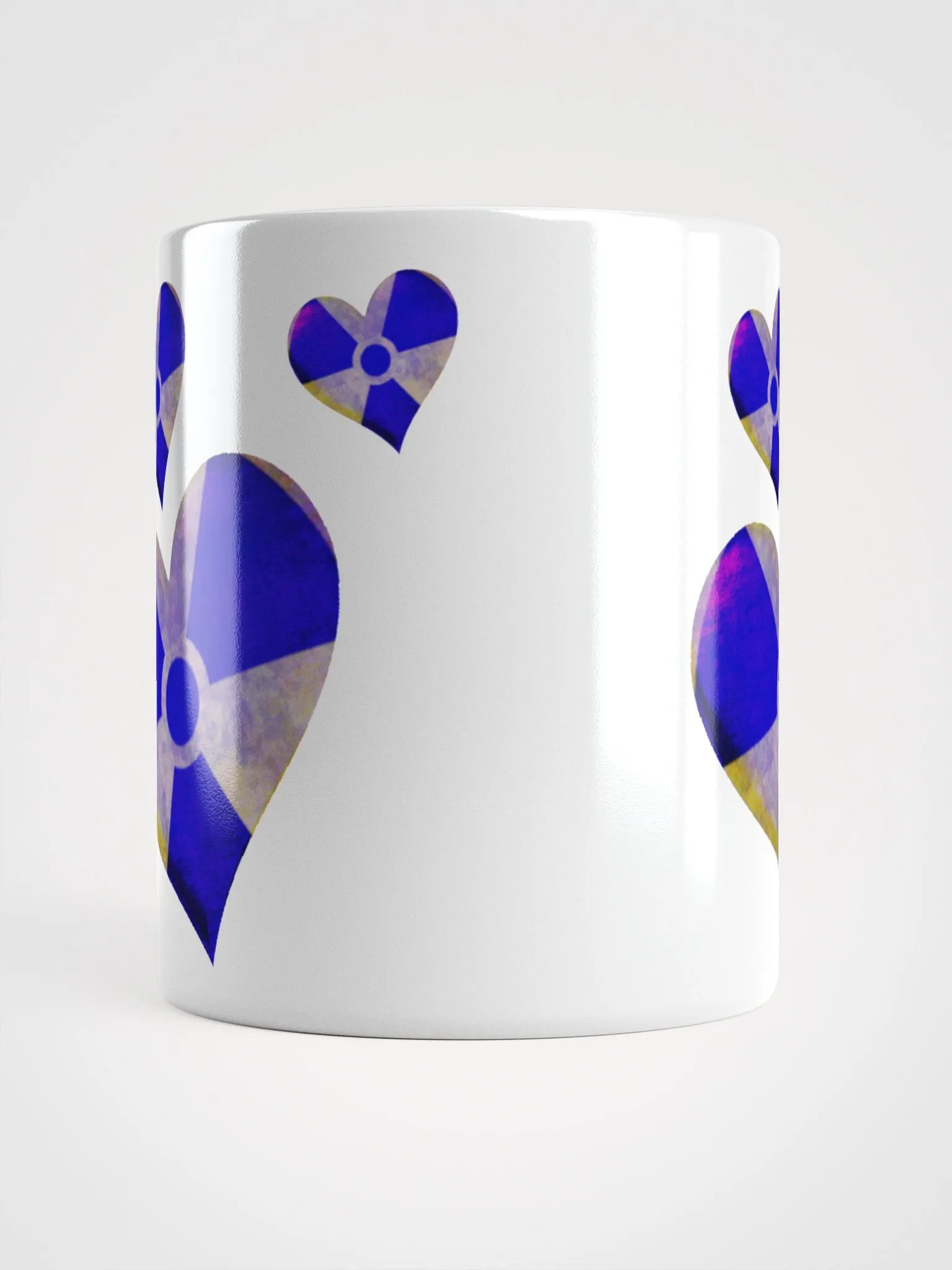50 Rad Hearts Mug - Blue on White product image (5)