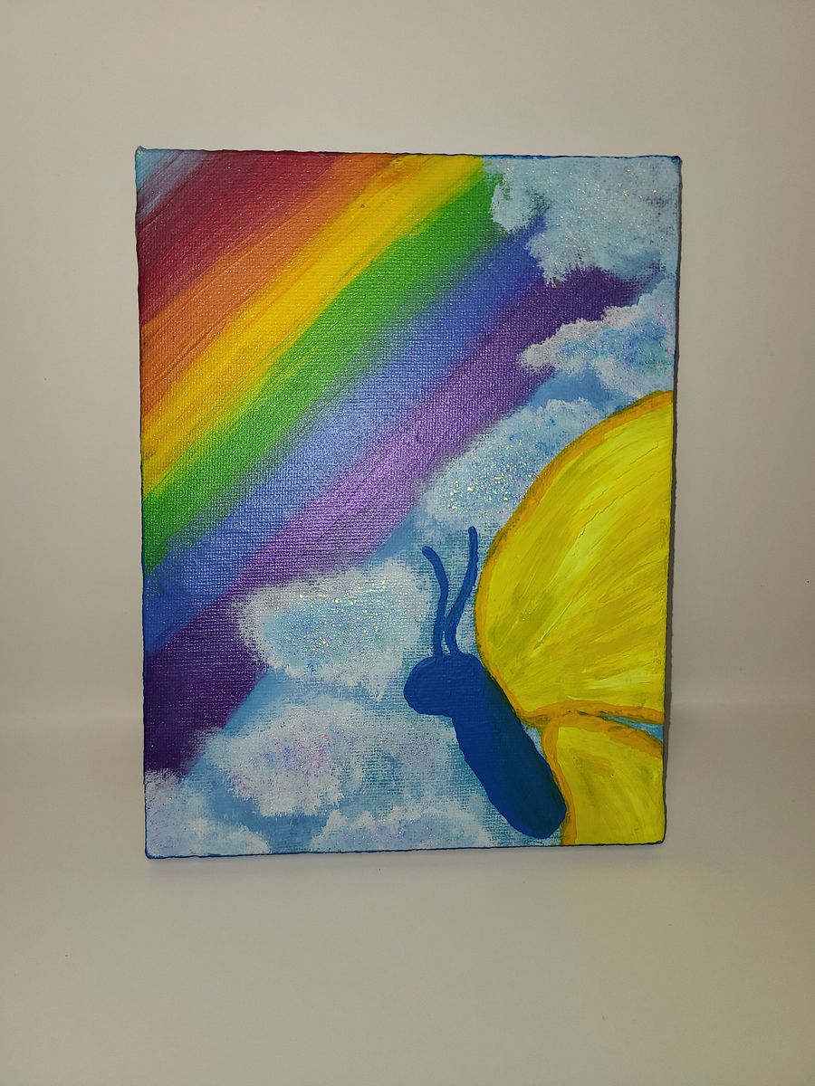 The Sky is Your Favorite Color Today - painting on 6x8 canvas product image (3)