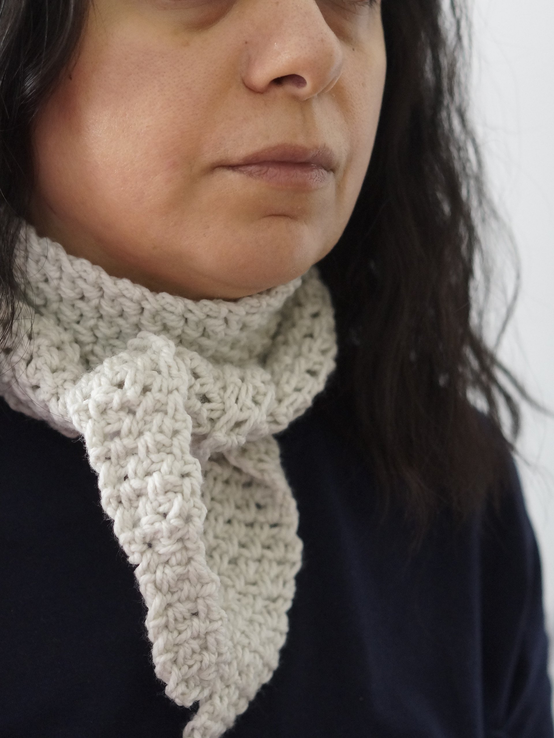 Moss stitch thin scarf Crochet pattern product image (3)