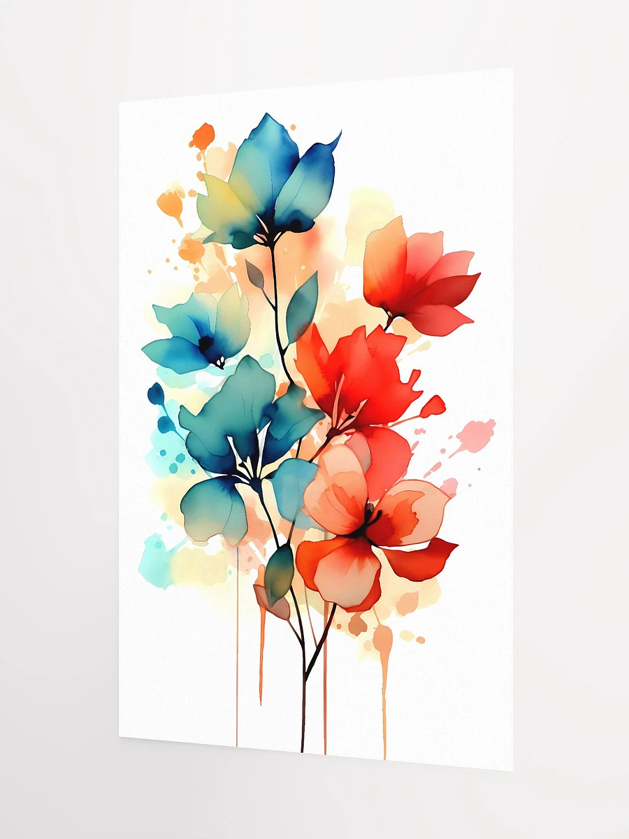 Spectrum of Elegance: Vivid Watercolor Floral Display Matte Poster product image (5)