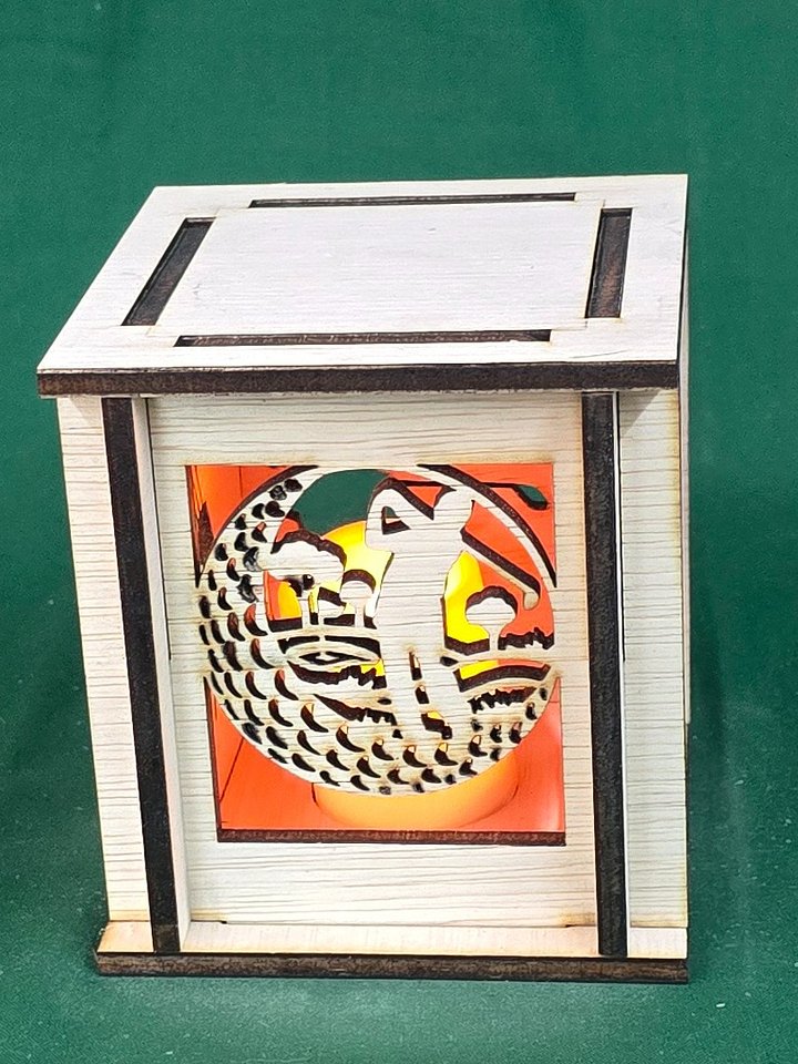 Custom Made-to-Order Wooden Golf Silhouette LED Lantern product image (1)