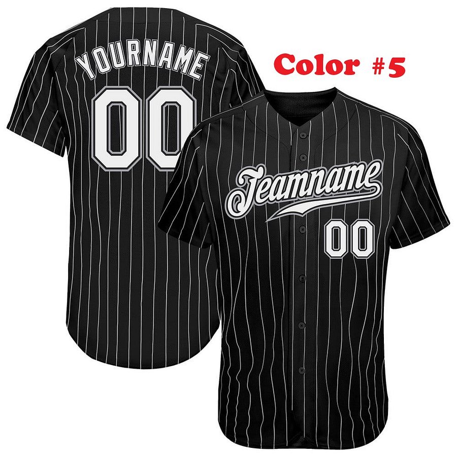 Authentic Baseball Jersey, Custom Baseball Jersey, Personalized Sport Jersey, All Color With Lines Collection product image (4)