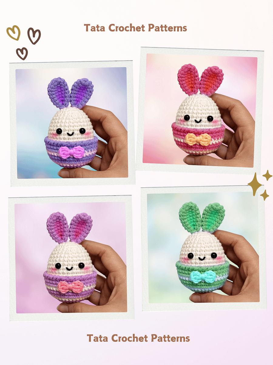 (8 in 1) Crochet Pattern - Super Cute Easter Bunny Eggs Amigurumi product image (4)