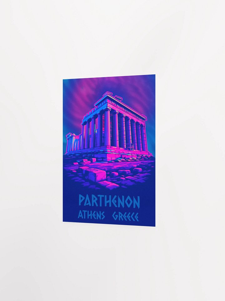 Vivid Parthenon Temple – Neon Y2K Greek Ruins Artwork Matte Poster product image (9)