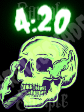 Green 4:20 Weed Smoking Skull Twitch Emote product image (1)