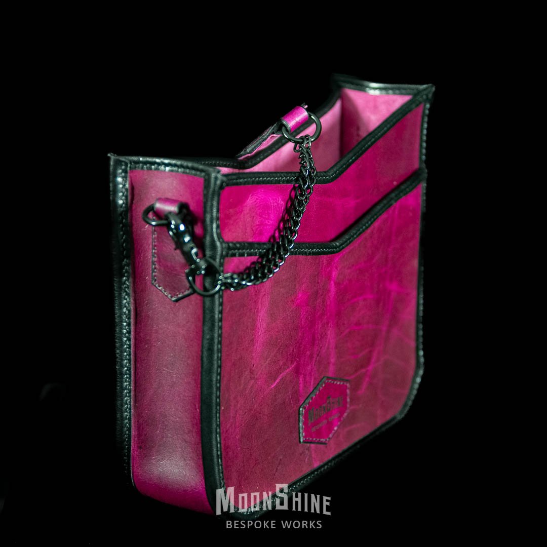 Pink Acid Wash Hair-On Cowhide Shoulder Tote Bag product image (4)