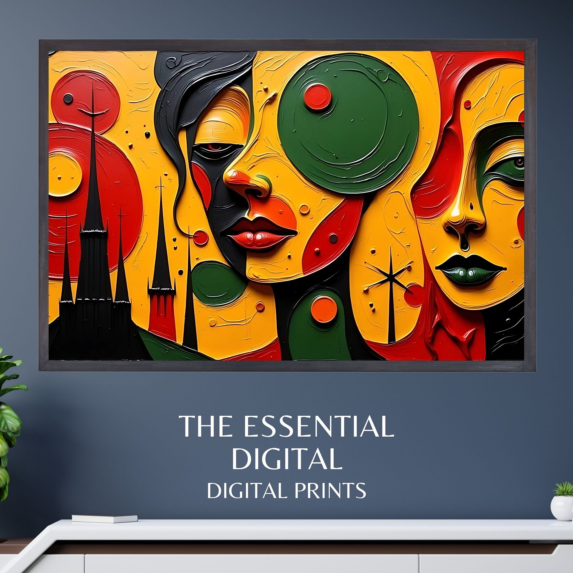 Church Folk TV Frame Art/Wallpaper Juneteenth Picture Abstract Black Woman Wall Art | Digital Download | Textured Afrocentric Printable Poster for Modern Home Decor for Black History Art product image (1)