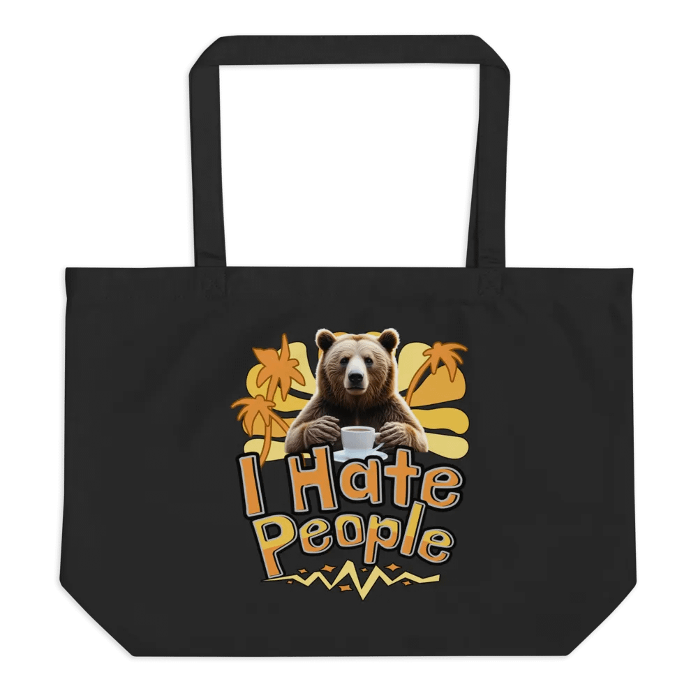 I Hate People Bear Sarcastic Eco Tote product image (1)