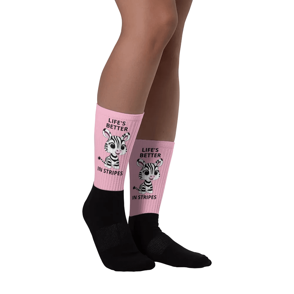 Life's better in stripes: pink cushioned socks. product image (2)