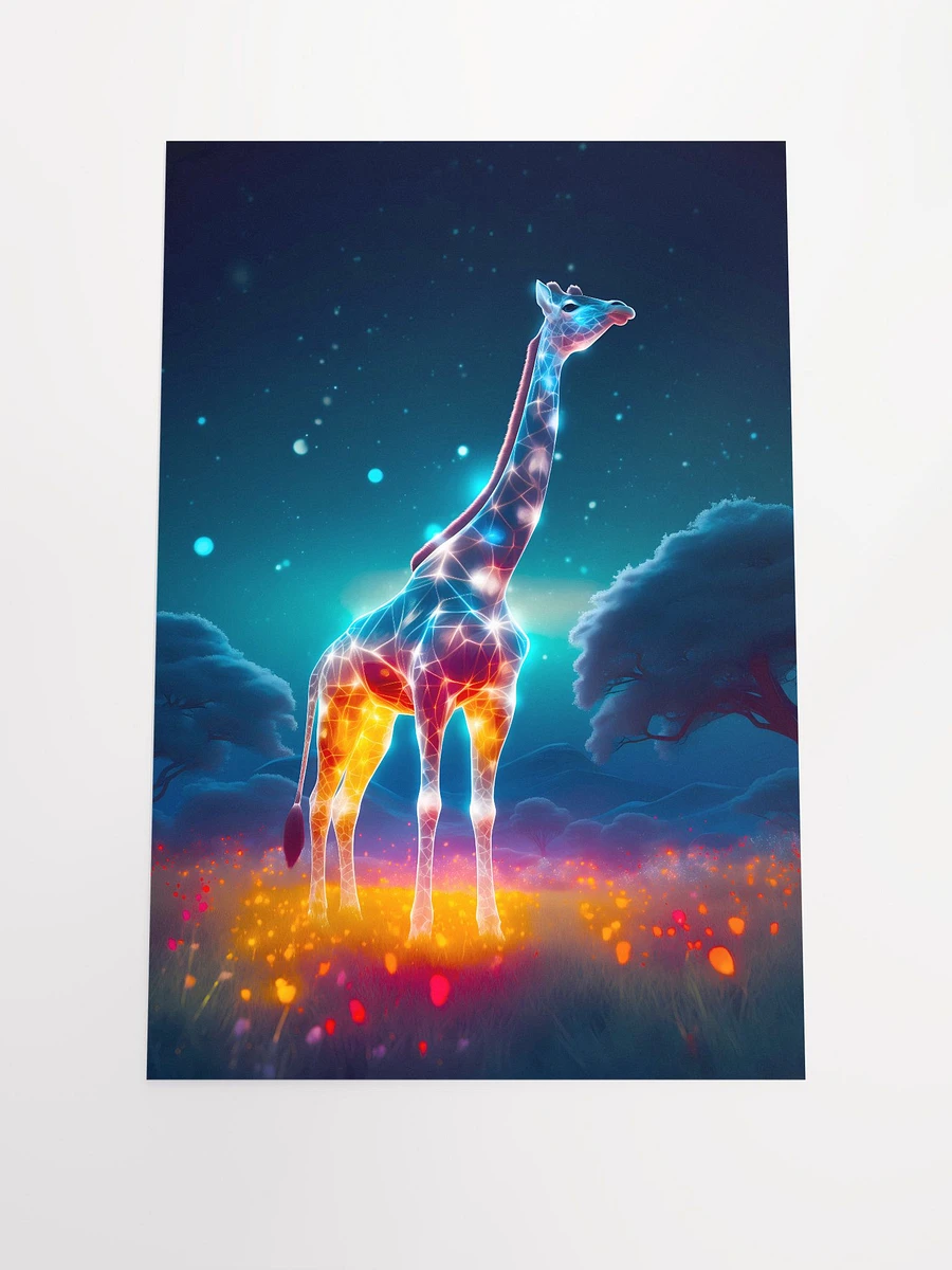 Celestial Giraffe: A Starry Animal Silhouette Against the Dark Night Matte Poster product image (3)