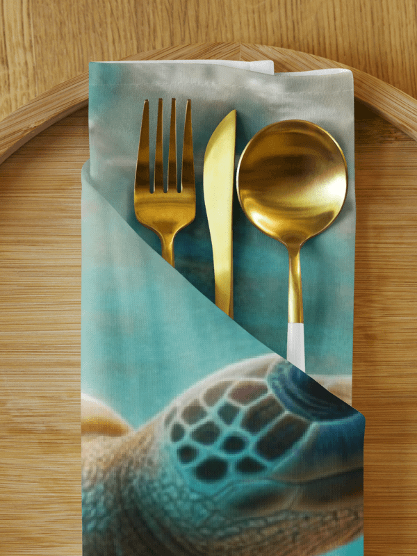 Underwater Symphony Cloth Napkin Set | AI Design beautiful underwater life product image (8)