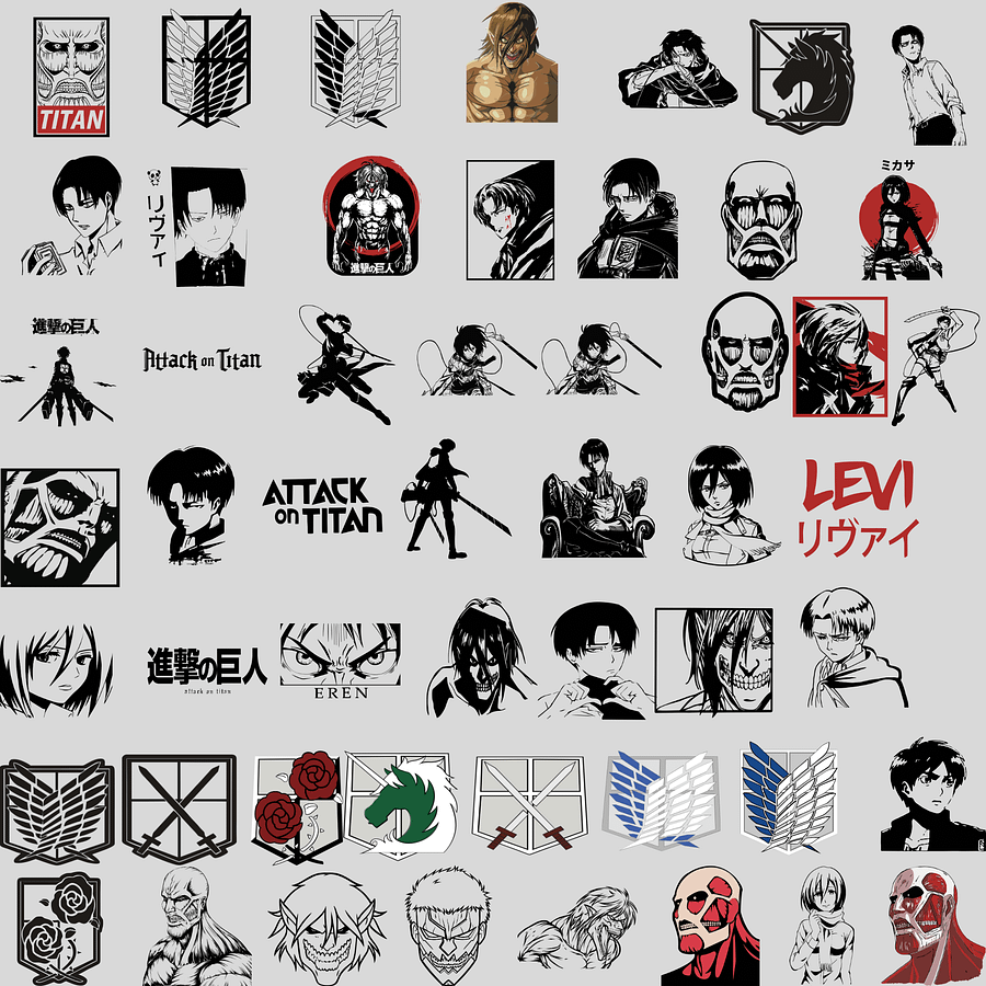 Attack On Titan Svg, Anime Svg, SVG bundle, Anime Bundle, T-shirt Svg, T-shirt Svg Bundle, Wings Of Freedom Bundle,177 Files, Anime Png, Png product image (2)