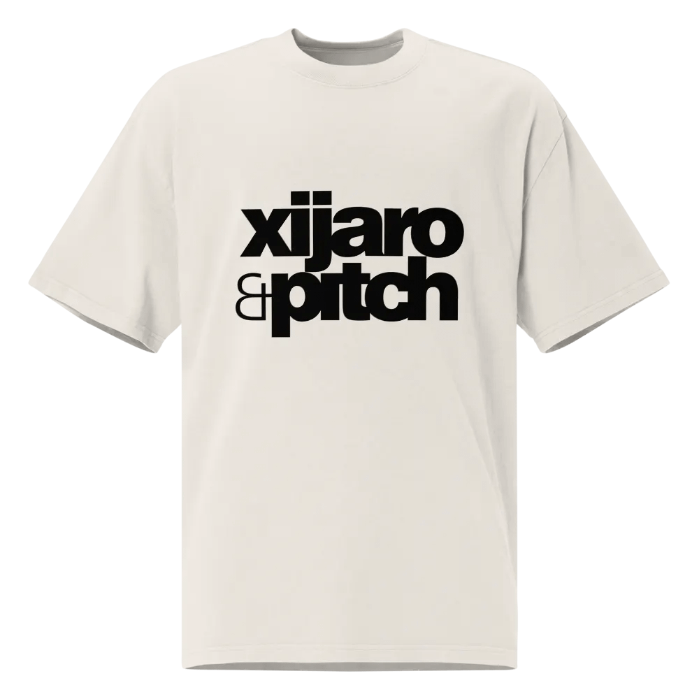 XiJaro & Pitch Premium Oversized Faded T-Shirt (black logo) product image (1)