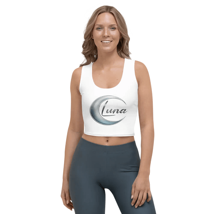Luna Moon Crop Top - White, Body-Hugging Fit product image (1)