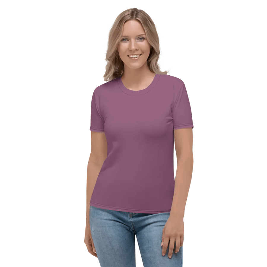 Plain Dark Lilac Purple Soft Summer Women's Crewneck Polyester Heavyweight Premium T-Shirt by Treasure Pie product image (3)