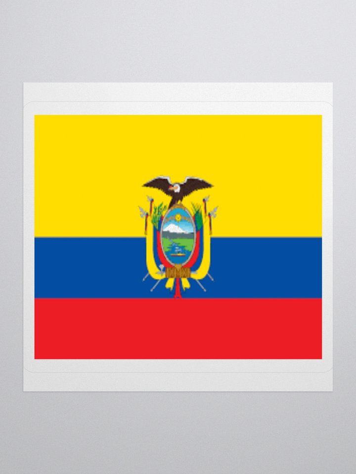 Ecuador Flag Sticker | Coat of Arms Design | Durable Vinyl | 3 Sizes product image (1)