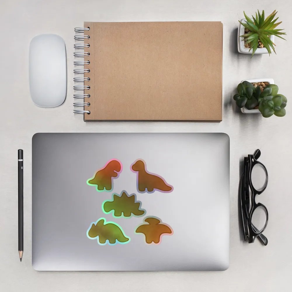 Dino Nugget Holographic Hand-drawn Stickers - 5 Pack product image (9)