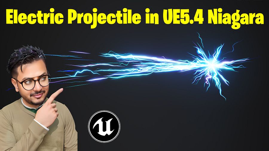 Electric Projectile in Unreal Engine 5.4 Niagara Tutorial | Download Files product image (1)