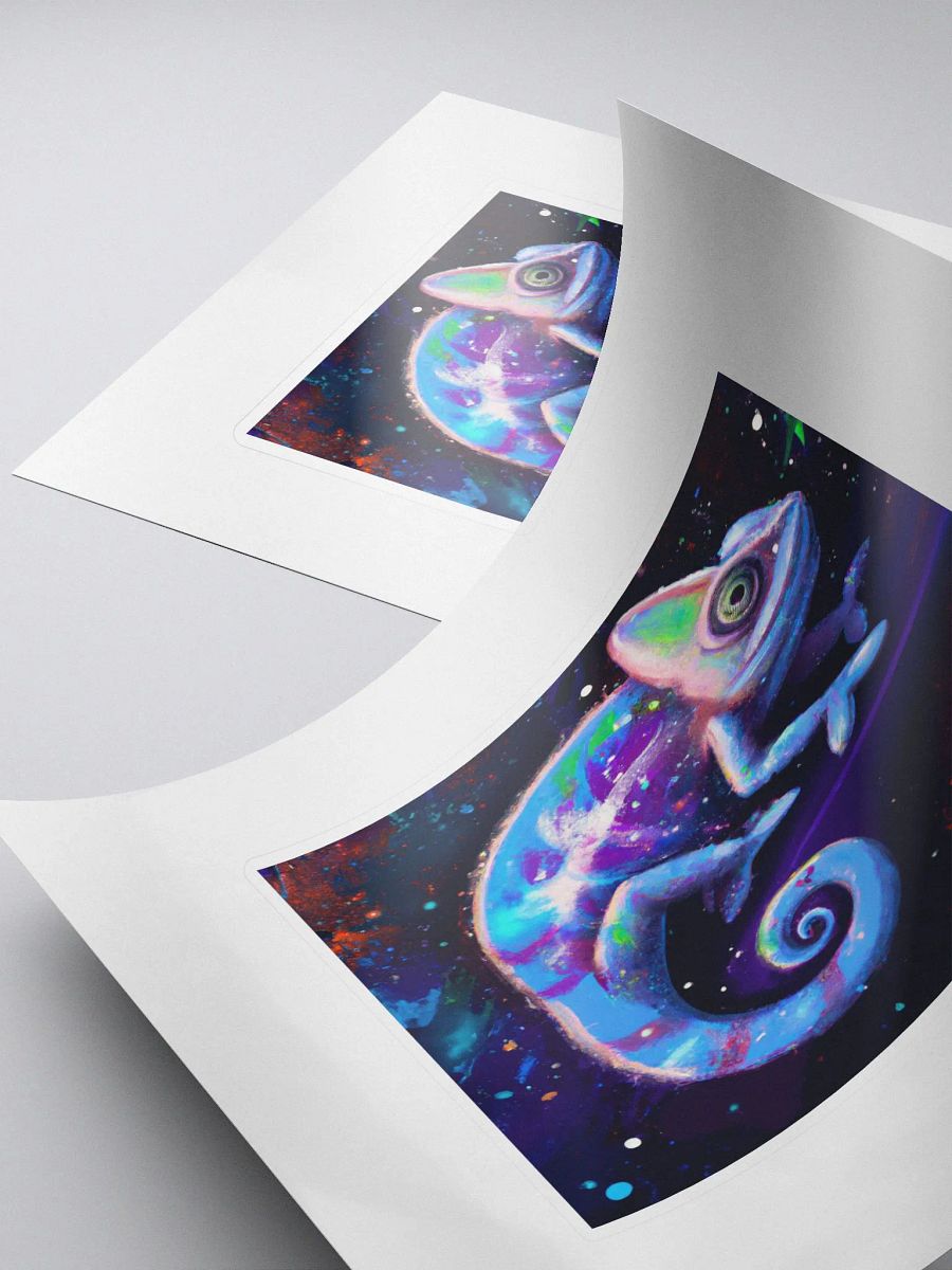 Cute Galactic Chameleon Alpha Sticker product image (4)