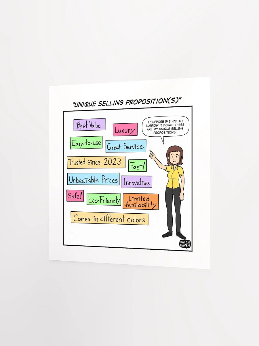 "Unique selling proposition(s)" poster (10″×10″) product image (2)