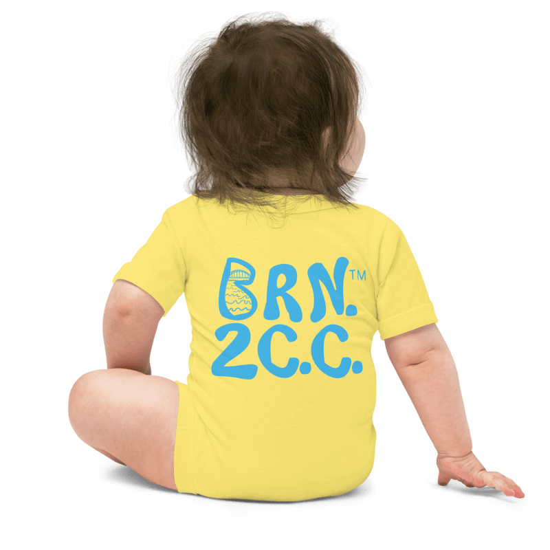 BOURNE to Cape Cod™ | Baby One-Piece with Snaps | BRN.2C.C.™ Logo Back | Ultra-Soft Cotton Bodysuit for Coastal Cuties | Deep Sky Blue Logos product image (12)