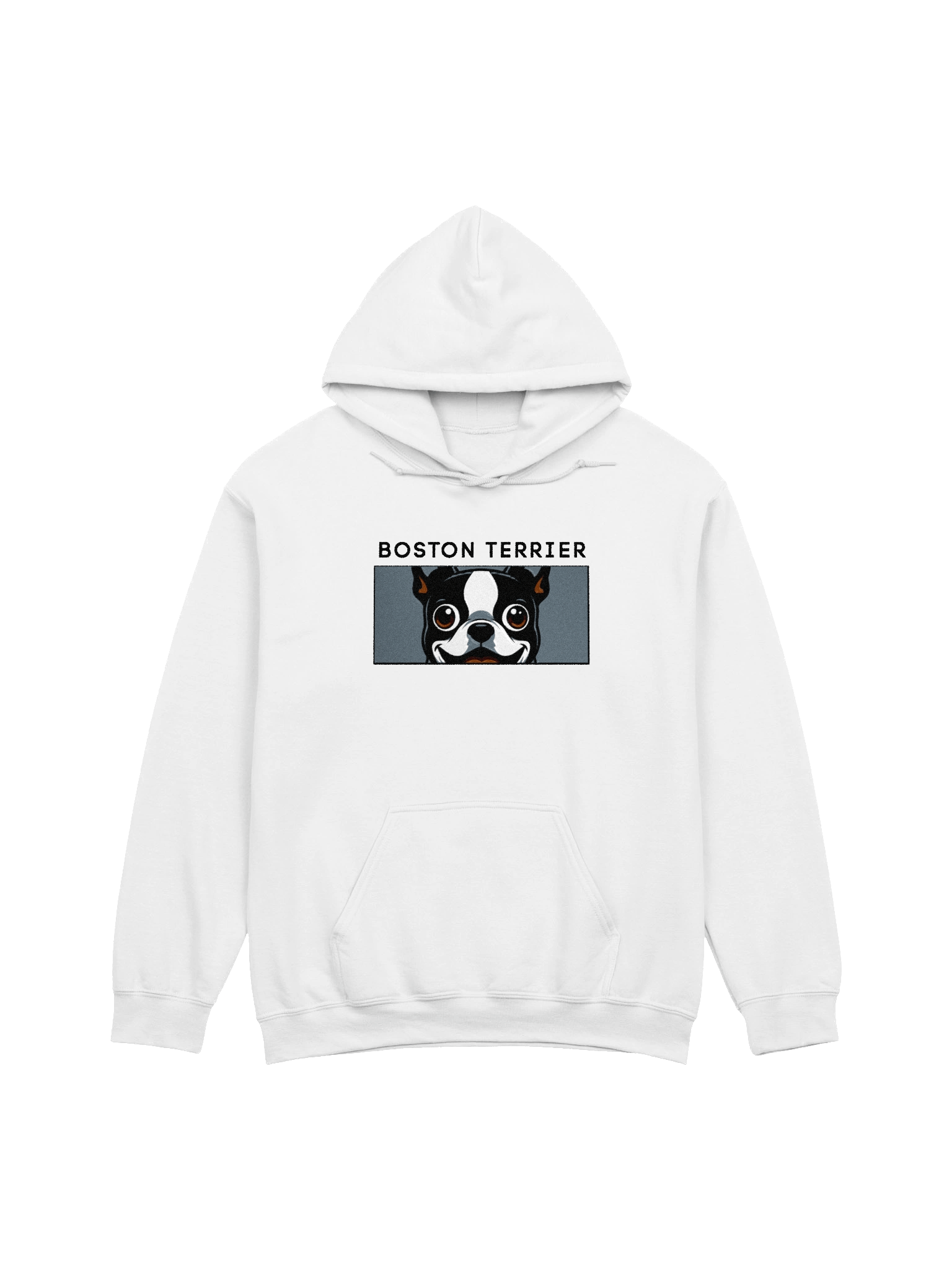 Embroidered Boston Terrier Face Peeking Strip Unisex Hoodie product image (3)