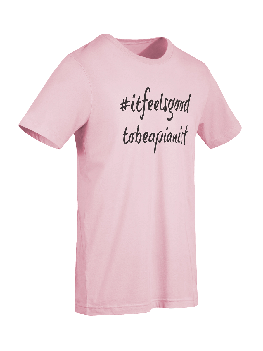 "It Feels Good to Be a Pianist" Cotton T-shirt with BLACK Script product image (9)
